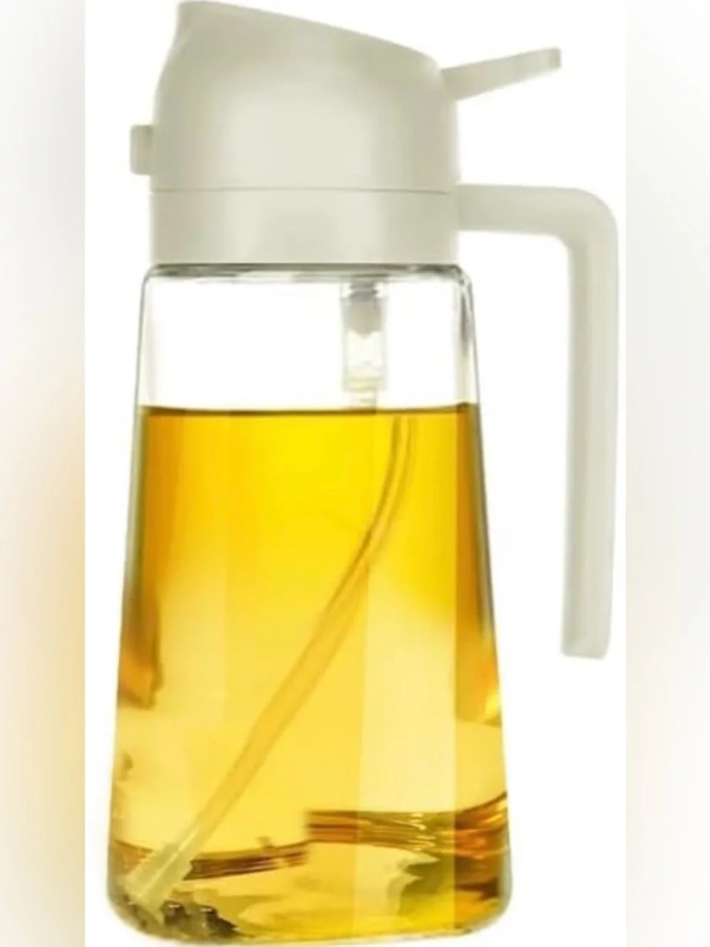 Spray 2-in-1 Olive Oil 16oz Glass Bottle Dispenser (Beige)